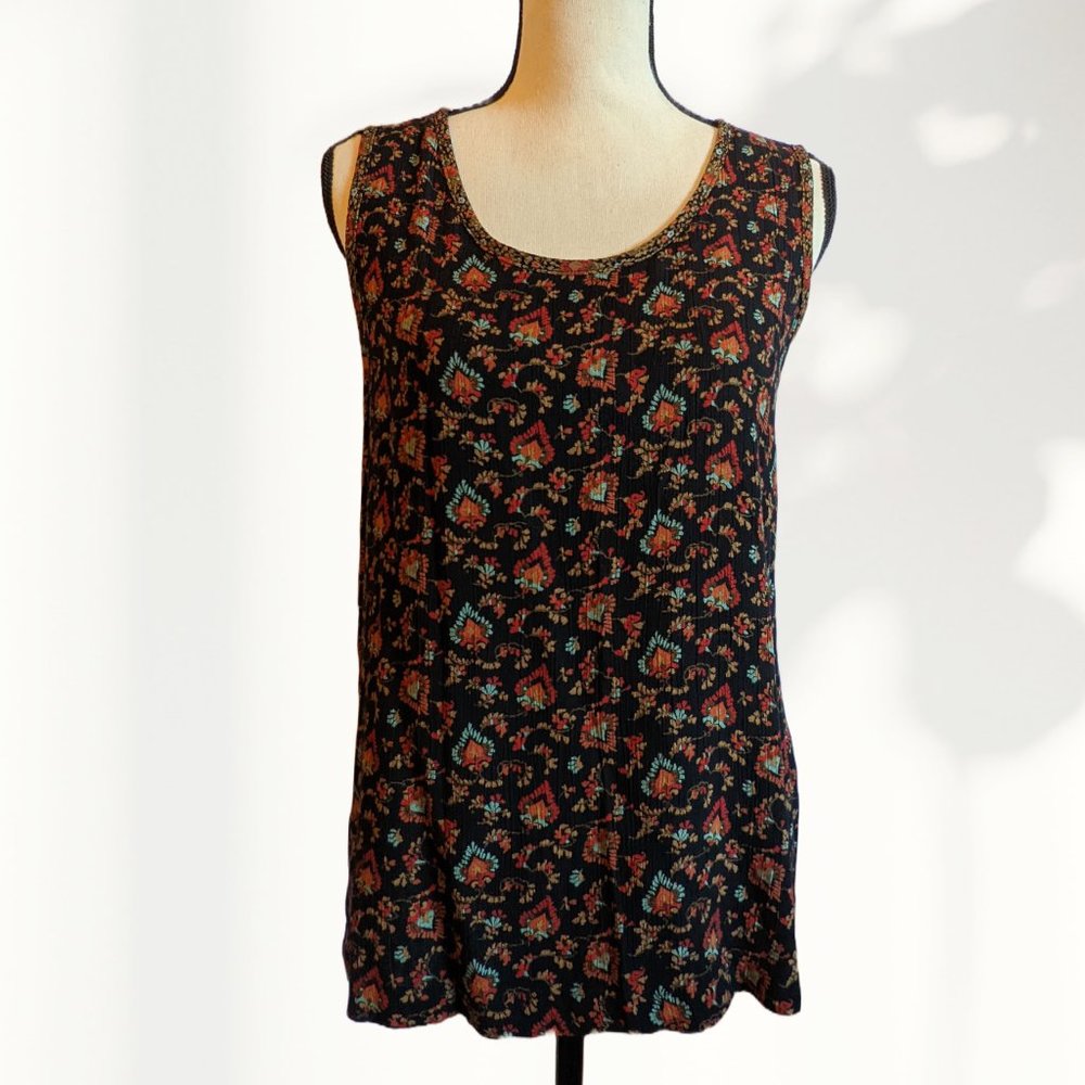 Vintage 90s Paisley-Floral Top by Carole Little